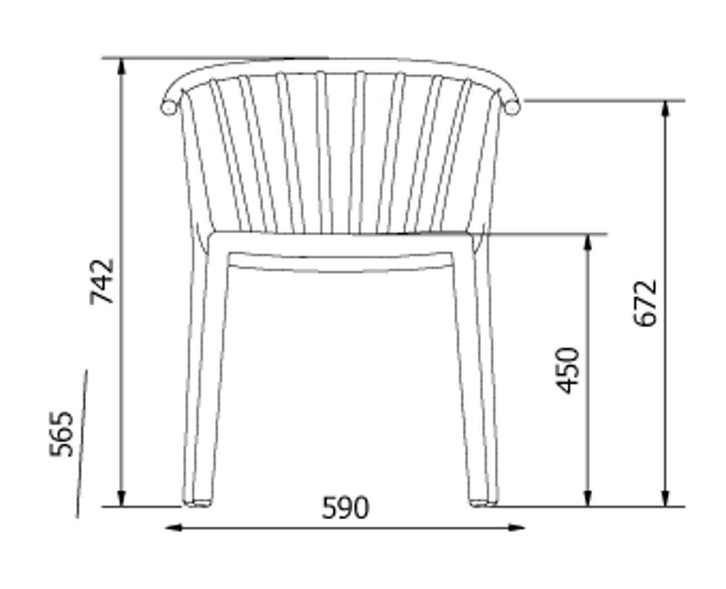 Resol woody set 2 silla interior, exterior marfil