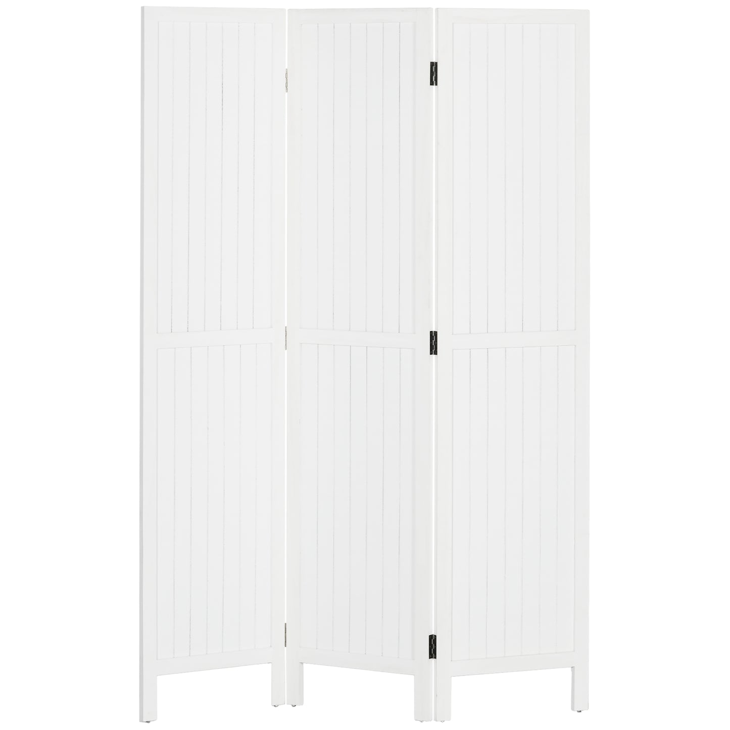 HOMCOM Biombo de 3 Paneles Divisor de Habitación Plegable 120x1,8x170 cm Separador de Ambientes con Pantalla de Privacidad Estilo Rústico para Oficina Dormitorio Salón Blanco