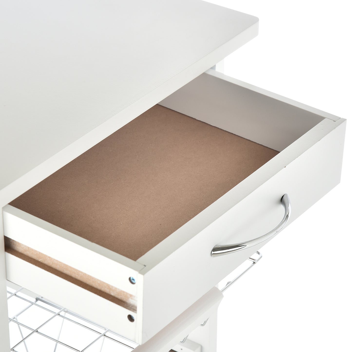 HOMCOM Carrito de Cocina con Ruedas Carro Multiusos con Cajón 4 Cestas Extraíbles de Metal y Bastidores Laterales 47x37x83 cm Blanco