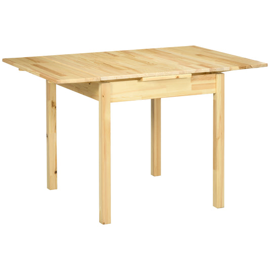 HOMCOM Mesa de Comedor Plegable Mesa de Madera Extensible Mesa de Cocina de Alas Abatibles para 2-4 Personas Carga 50 kg 120x80x75 cm Natural