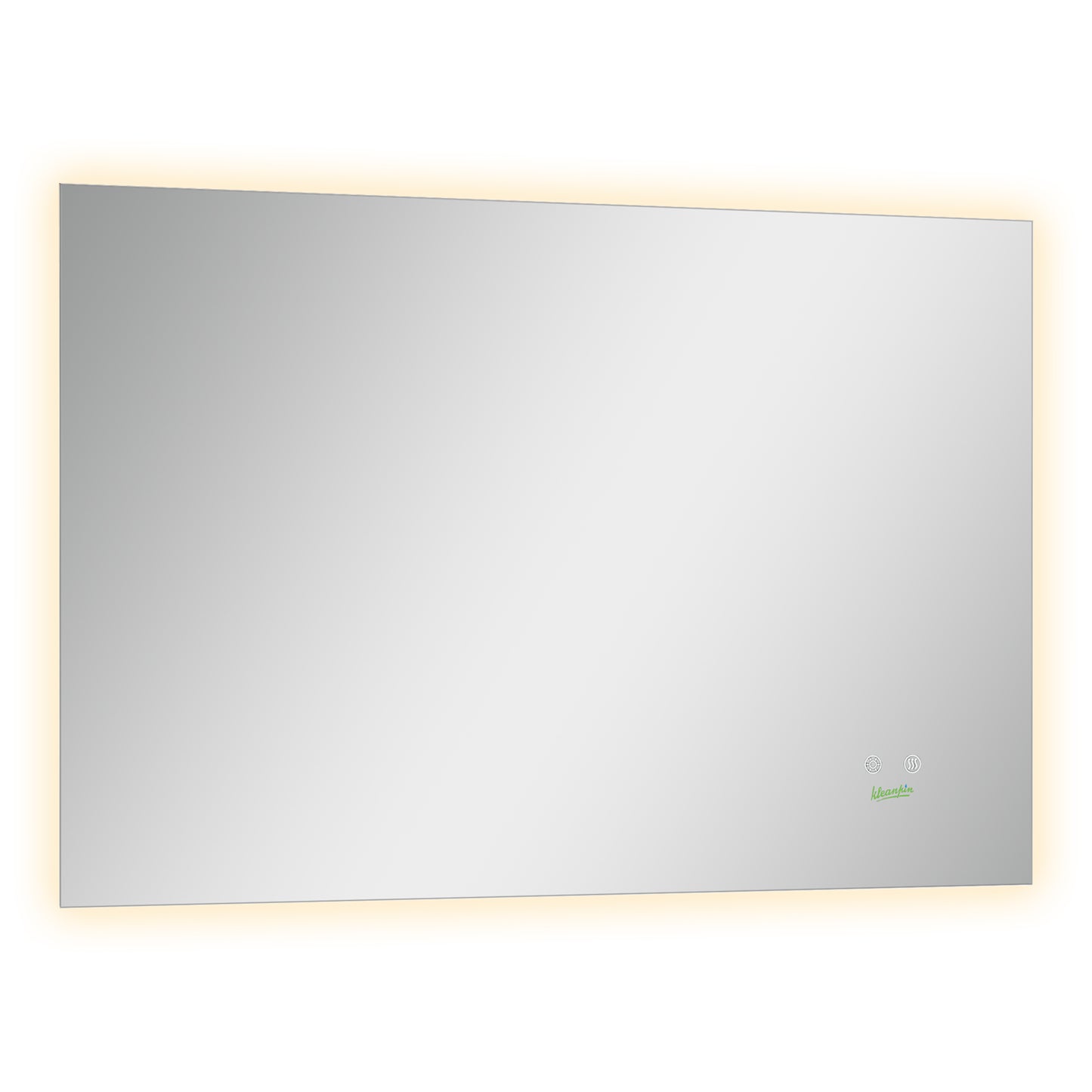 kleankin Espejo de Baño con Luz LED Espejo de Pared Antivaho 90x60 cm Interruptor Táctil 3 Luces Ajustable Función de Memoria y Marco de Aluminio Suspensión Vertical u Horizontal Plata