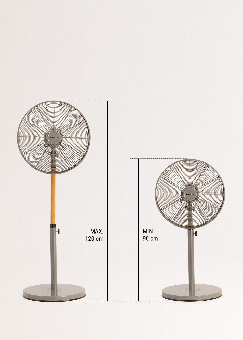 AIR STAND WOOD - Ventilador de pie oscilante 50W estilo retro