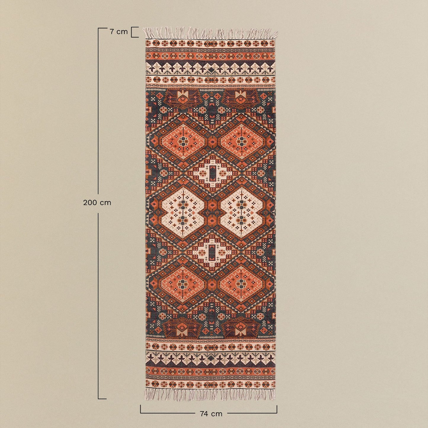 Alfombra en Algodón (200x74 cm) Alaina Ethnic Colors -  SKLUM
