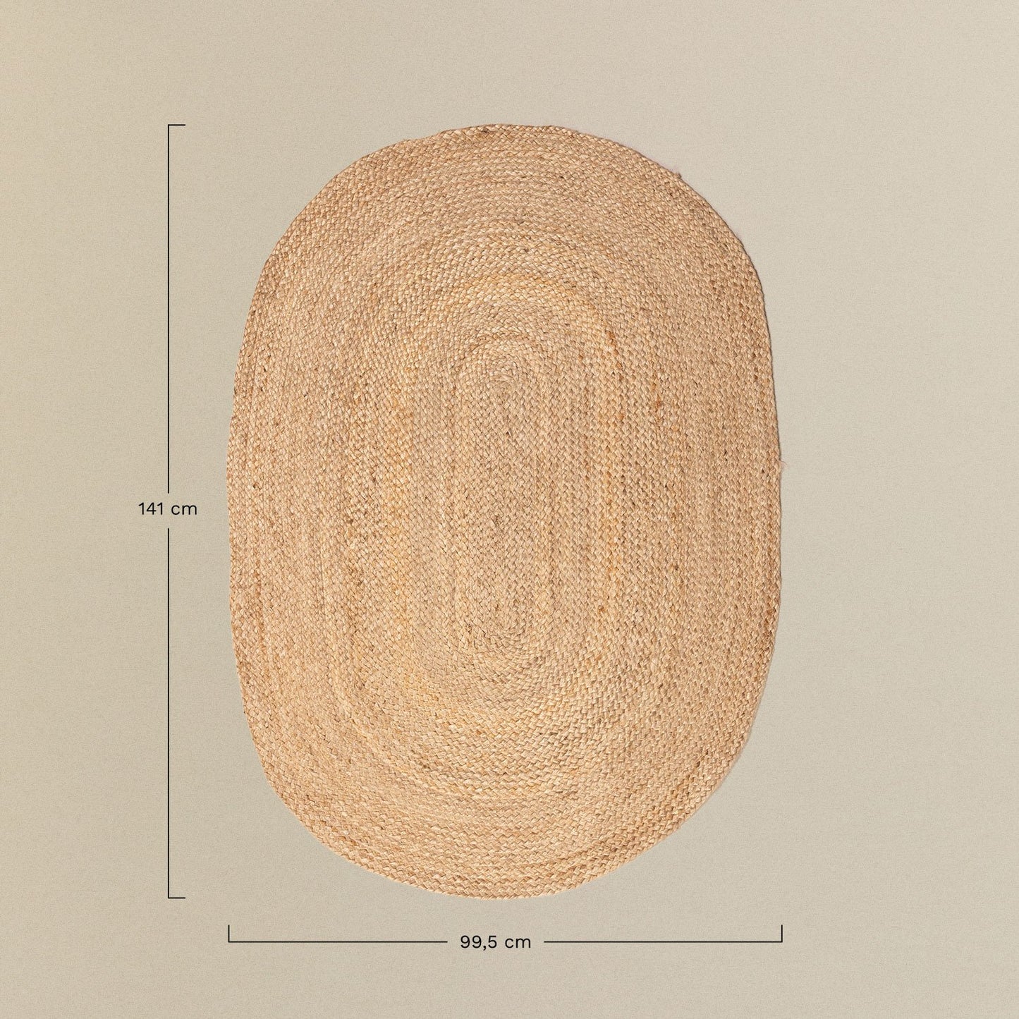 Alfombra en Yute Natural Ovalada (141x99,5 cm) Tempo Yute -  SKLUM