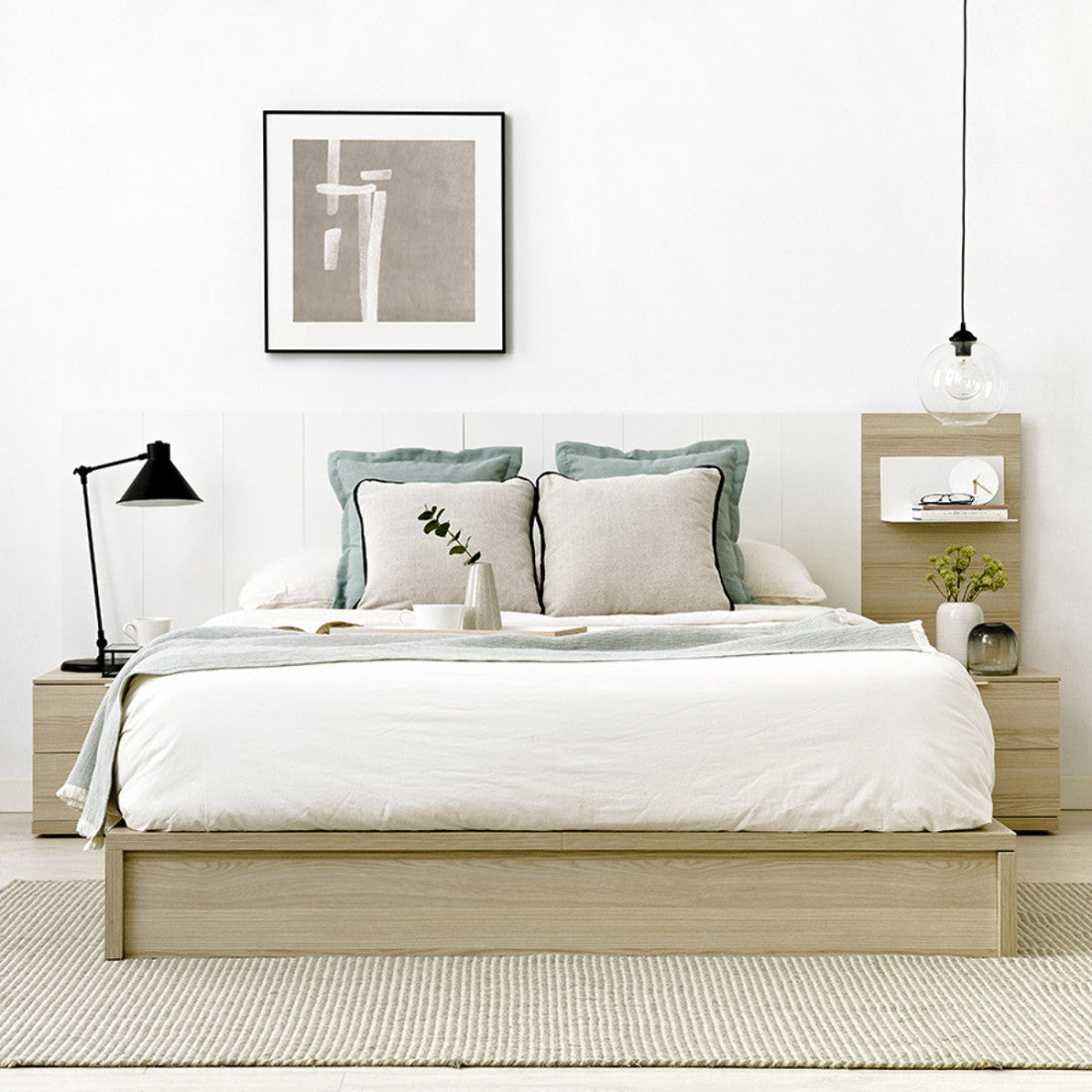 Aro de cama con cajón personalizable Amber Natural - Kenay Home