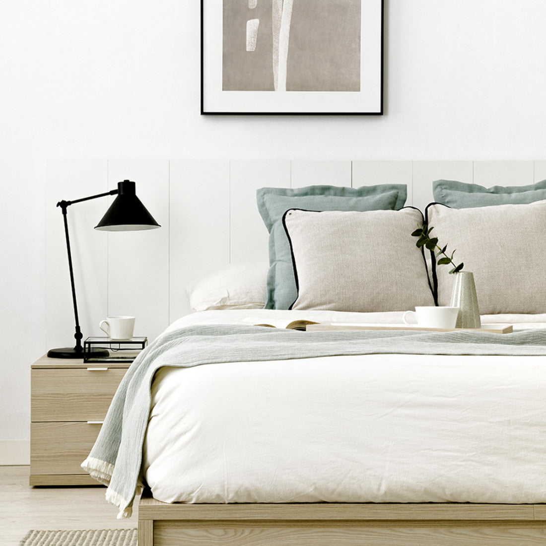 Aro de cama con cajón personalizable Amber Natural - Kenay Home