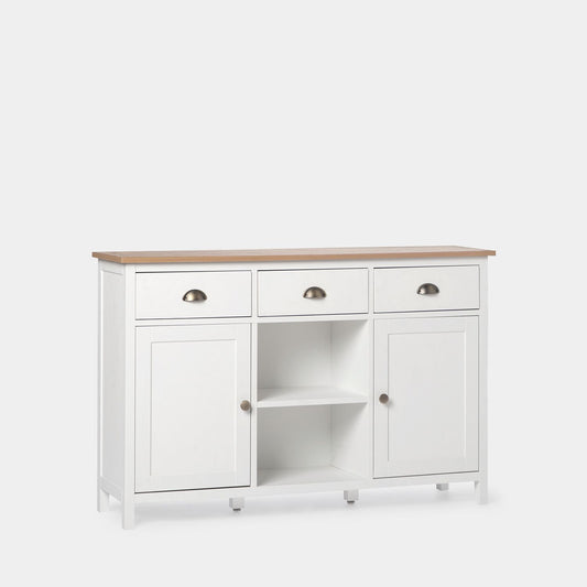 Aparador estrecho en madera color blanco Marais -  Klast