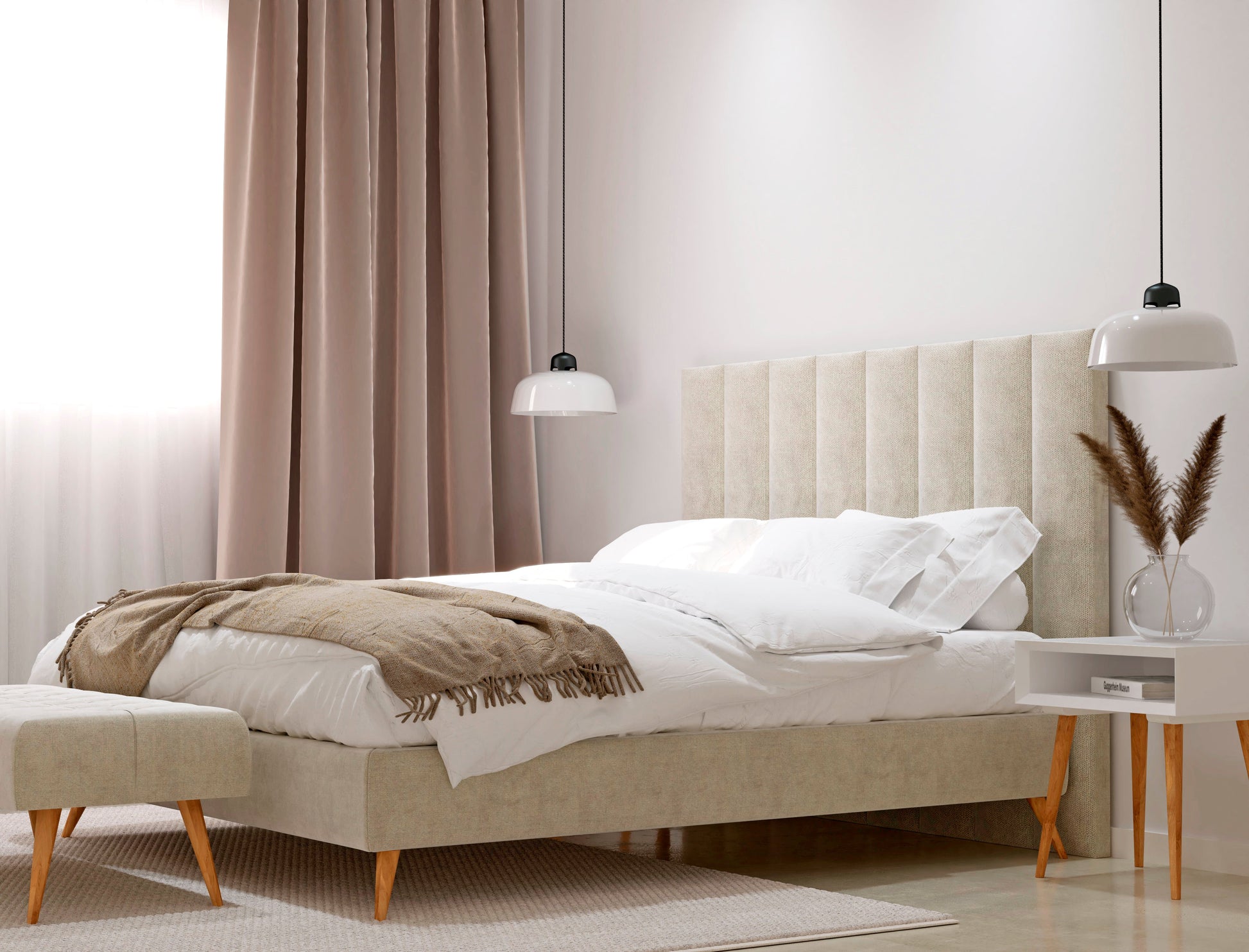 Banco de cama para dormitorio color gris MORFEO BEDROOM