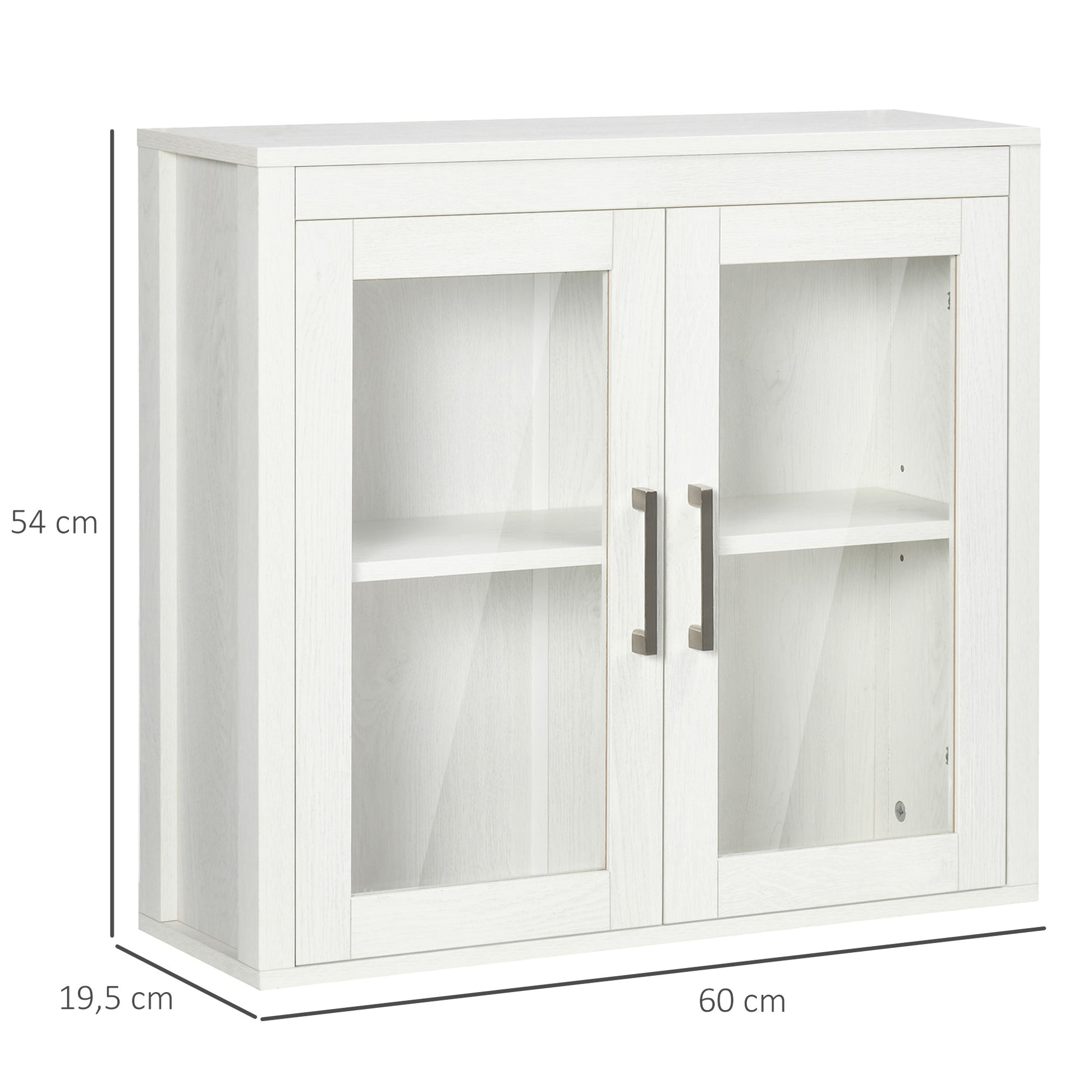 vidaxl Armario de cocina de pared de madera y puerta de vidrio blanco