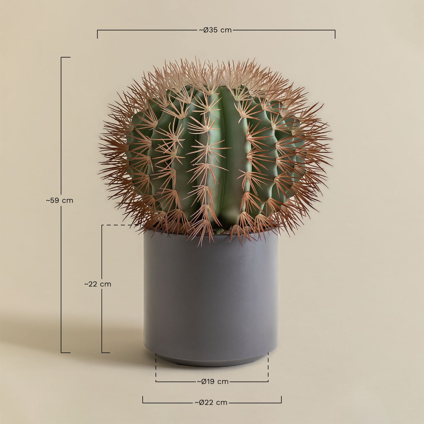 Cactus Artificial Ferocactus ↑50 cm -  SKLUM