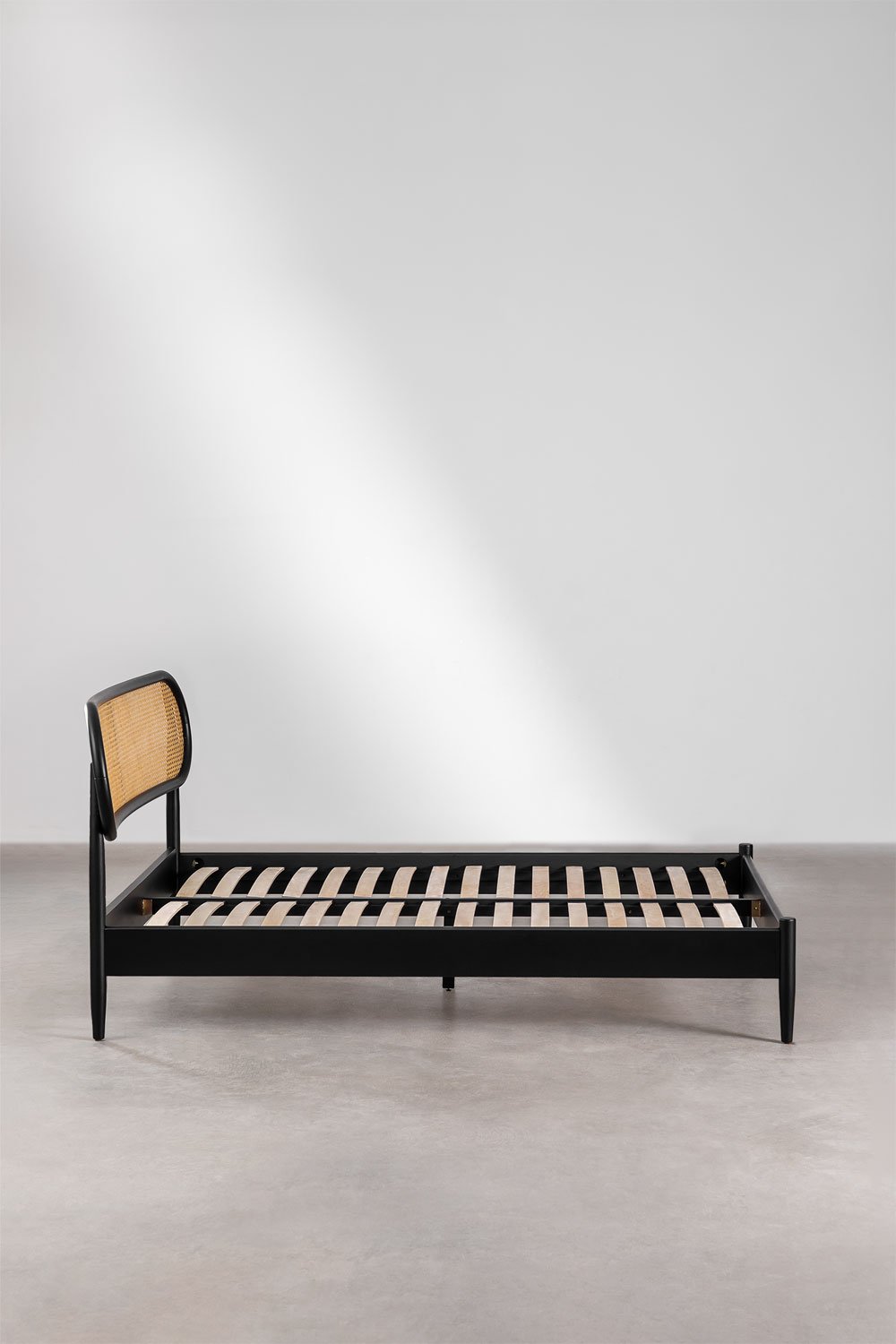 Cama en Madera Fraser 150 x 200 cm Negro -  SKLUM