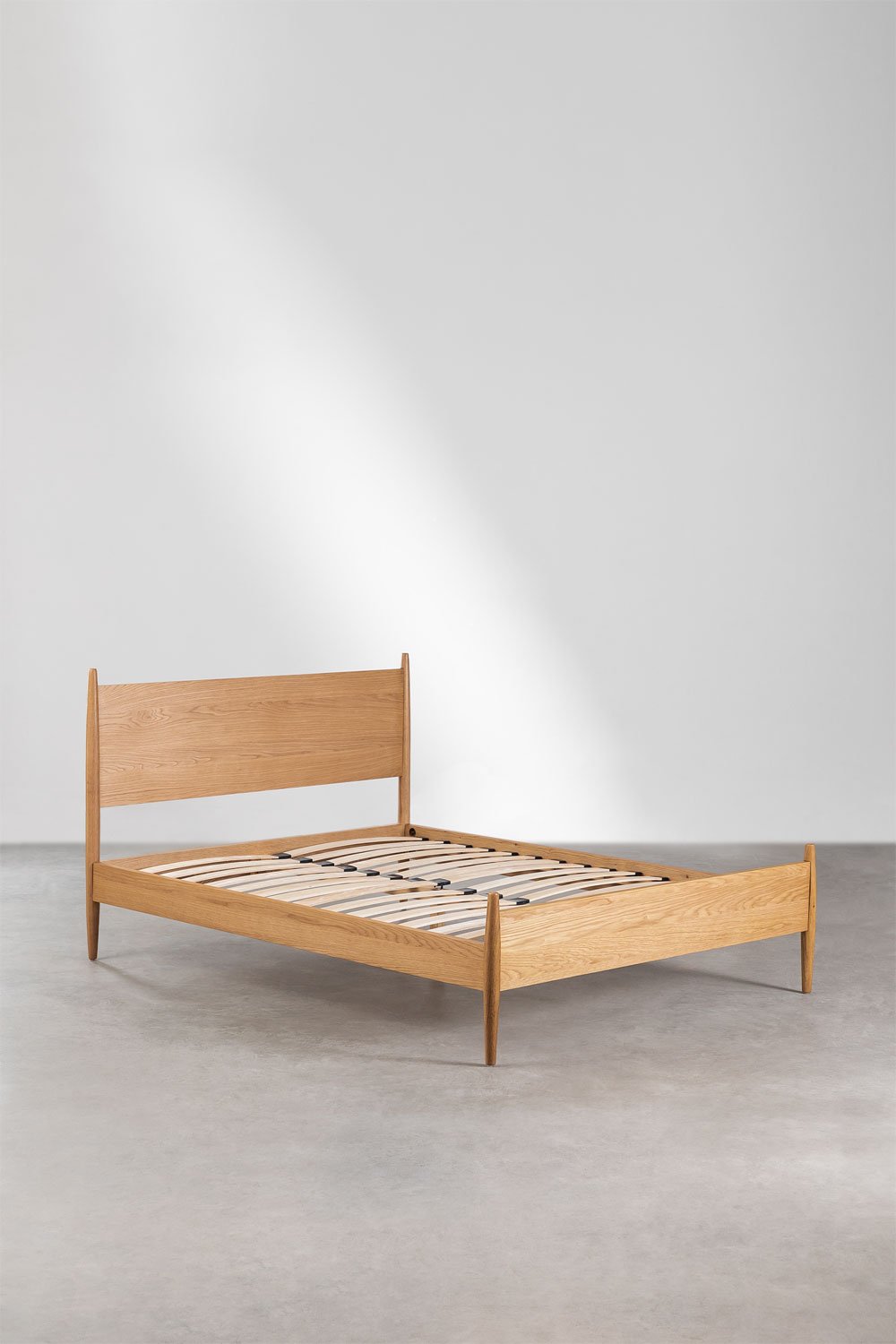 Cama en Madera Indira 150 x 200 cm Madera Natural -  SKLUM