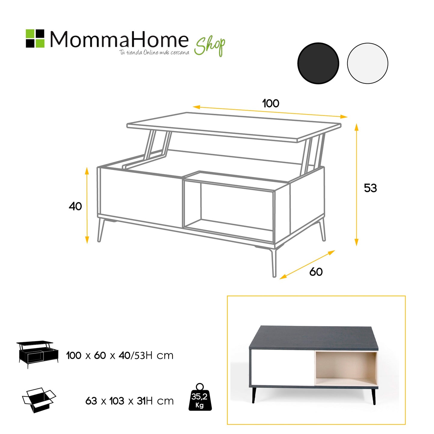 Conjunto aparador y mesa centro LEA - Momma Home