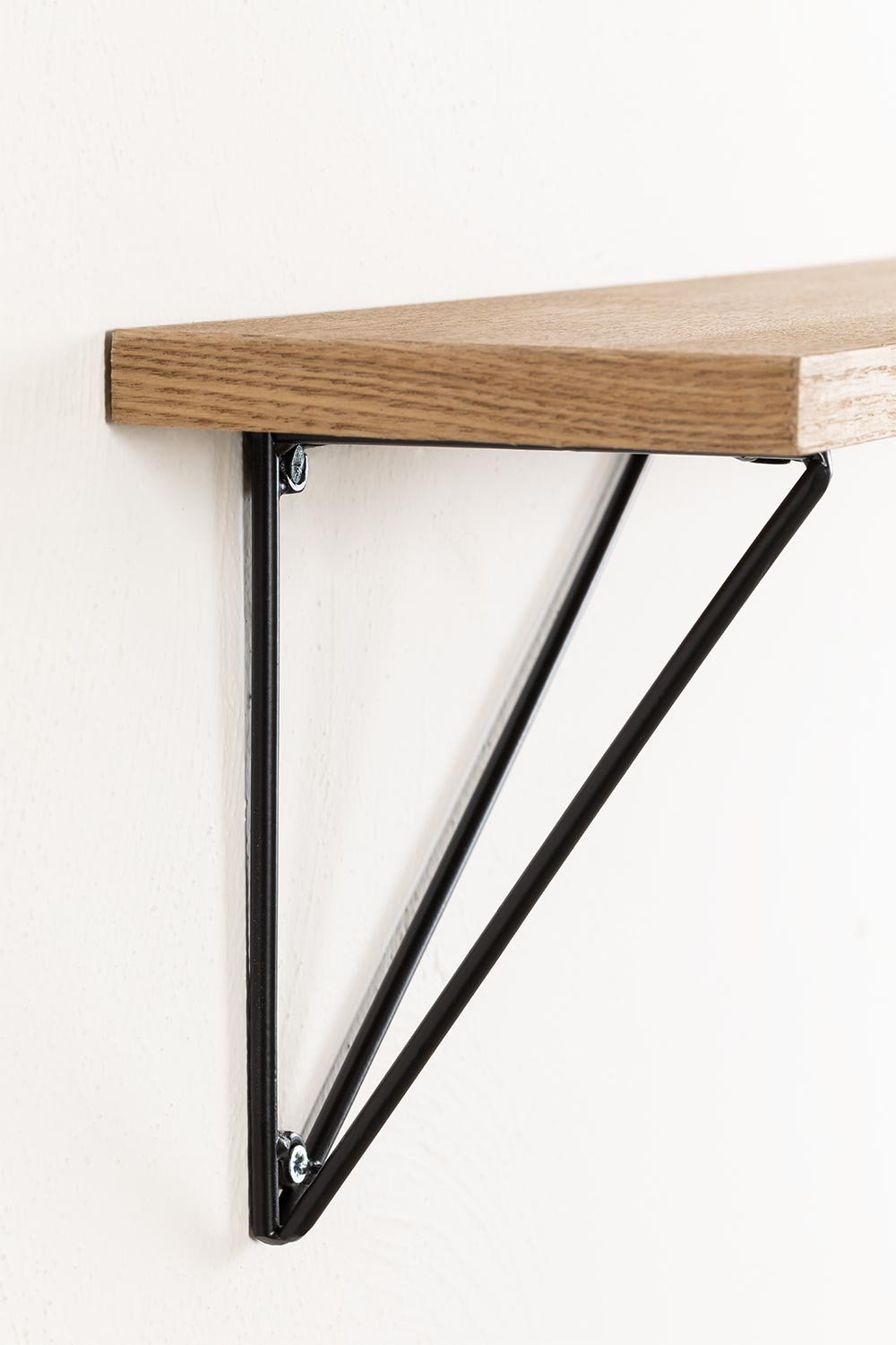 Conjunto de Estantes de Pared en Madera Glai Negro - Madera Natural -  SKLUM