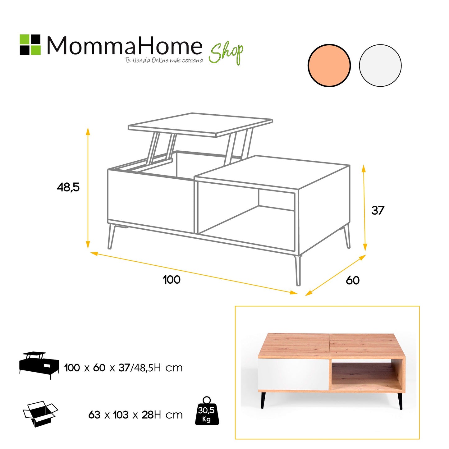 Conjunto aparador y mesa centro MEN - Momma Home