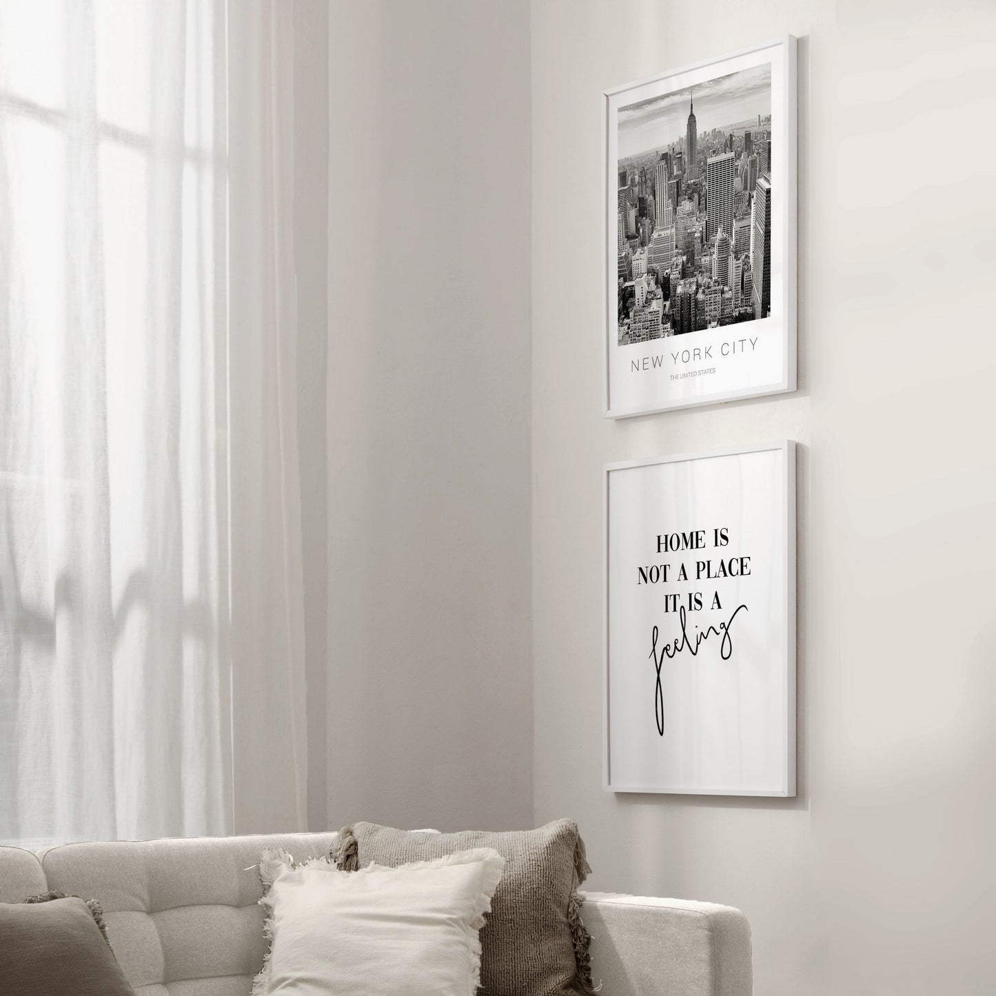 Lámina Nueva York 70 x 100 cm Marco blanco - Hannun