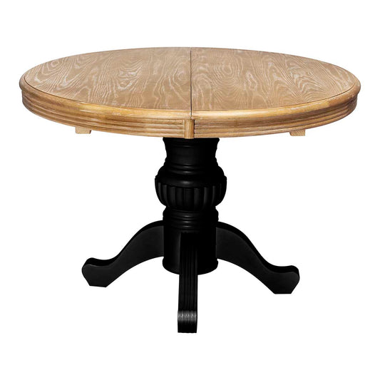 Mesa comedor redonda y extensible madera 120-180 cms Sharen Negro Vintahome
