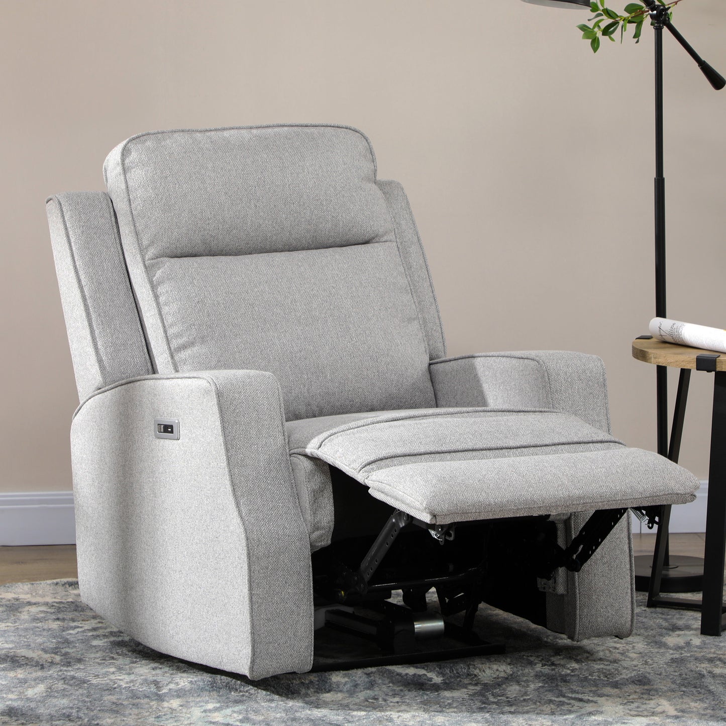 HOMCOM Sillón Relax Reclinable Eléctrico Sillón Relax de Salón con Reposabrazos Ángulo de Reclinación hasta 150°y USB Carga 136 kg Sofá Reclinable para Salón Oficina Dormitorio 84x92x104 cm Gris