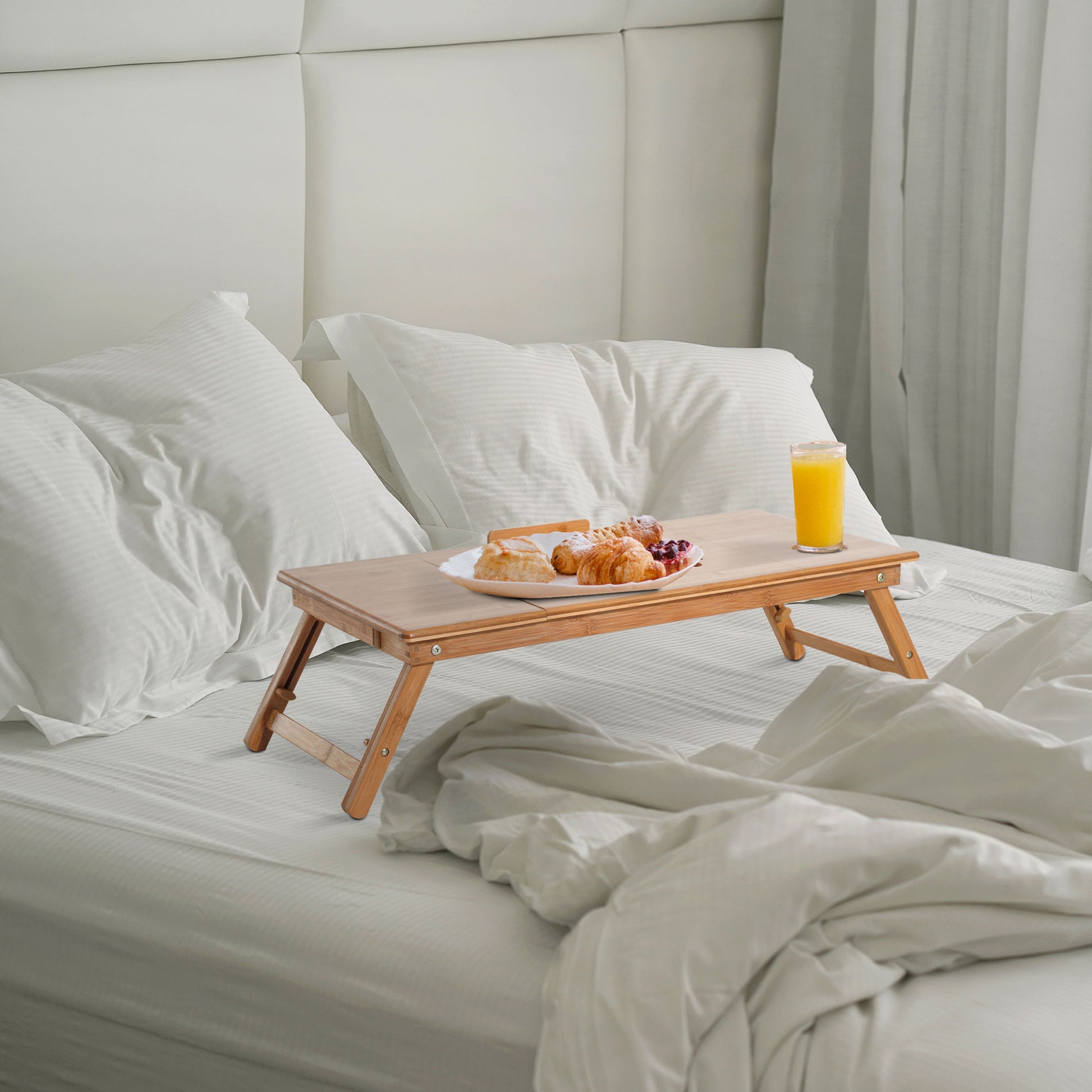  Mesa de cama para comer - Mesa de desayuno de bambú
