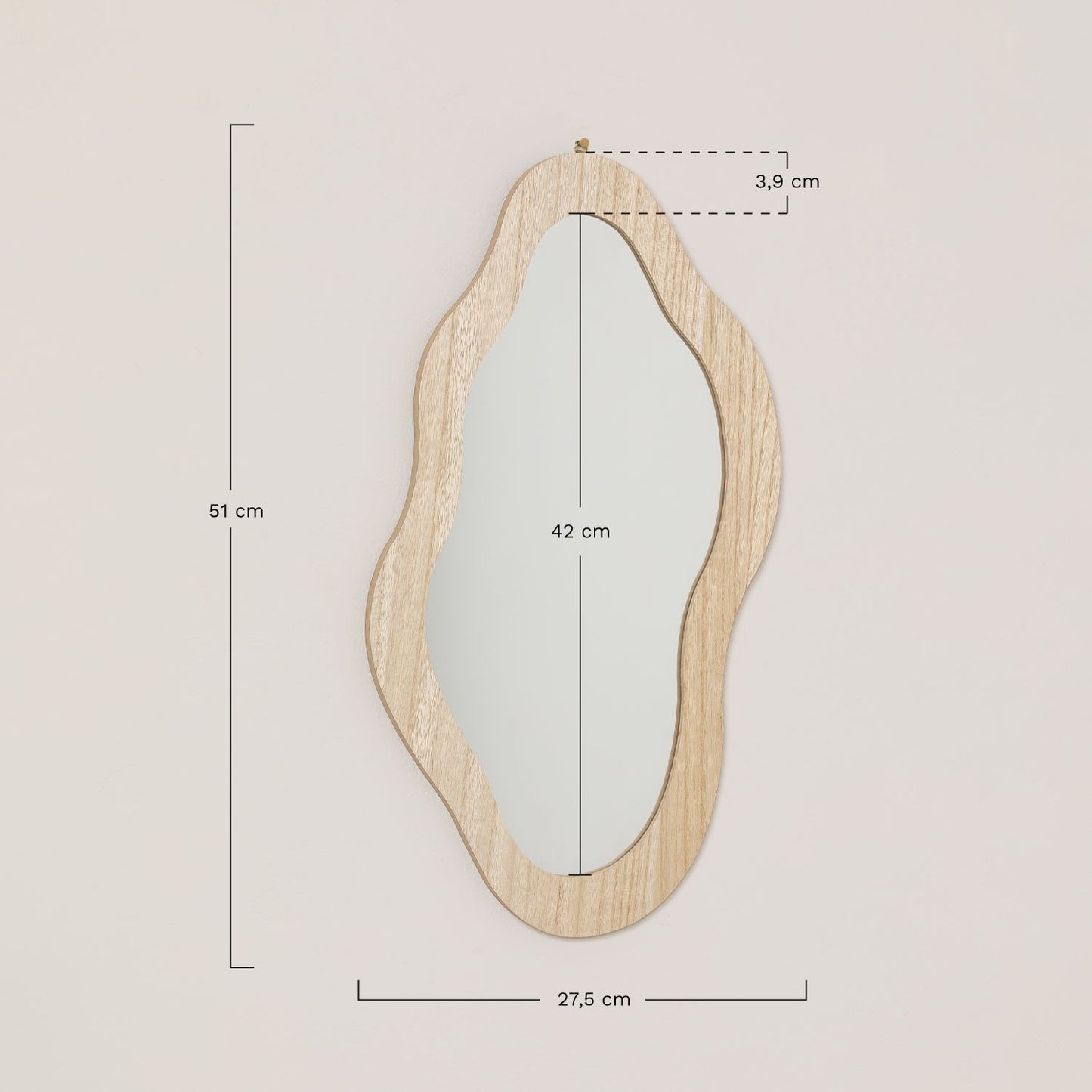 Espejo de Pared en MDF Fido Natural ↑51 cm -  SKLUM