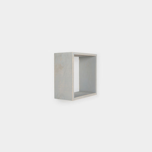 Estante de pared cubo 25x25 en madera reciclada color gris Evan -  Klast