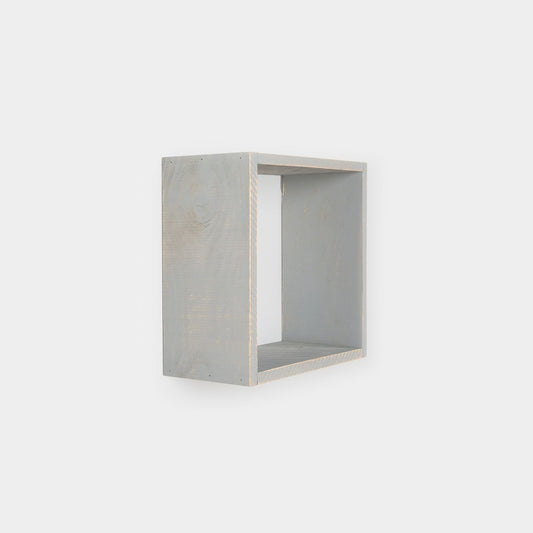 Estante de pared cubo 40x40 en madera reciclada color gris Evan -  Klast