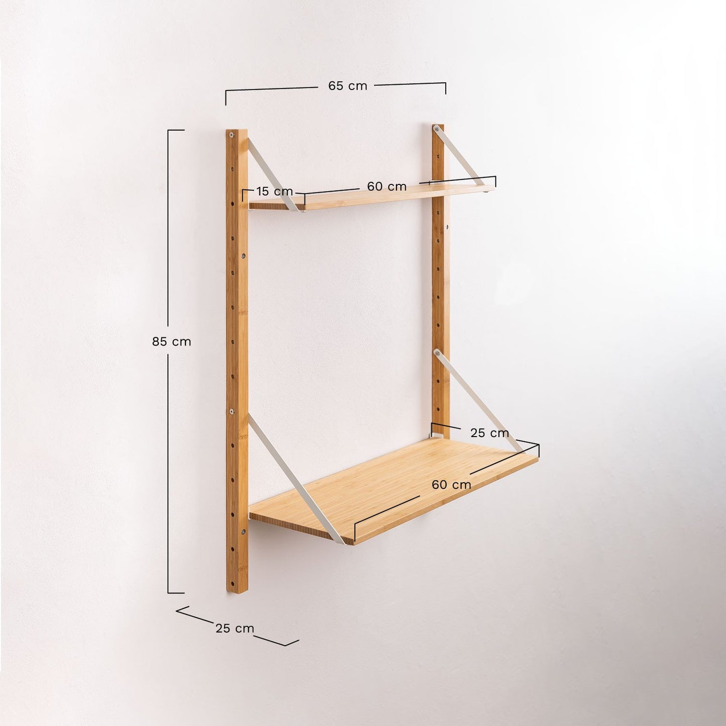 Estantería Modular de Pared en Bambú Kolex Negro -  SKLUM