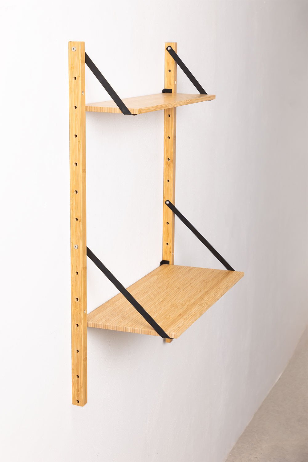 Estantería Modular de Pared en Bambú Kolex Negro -  SKLUM