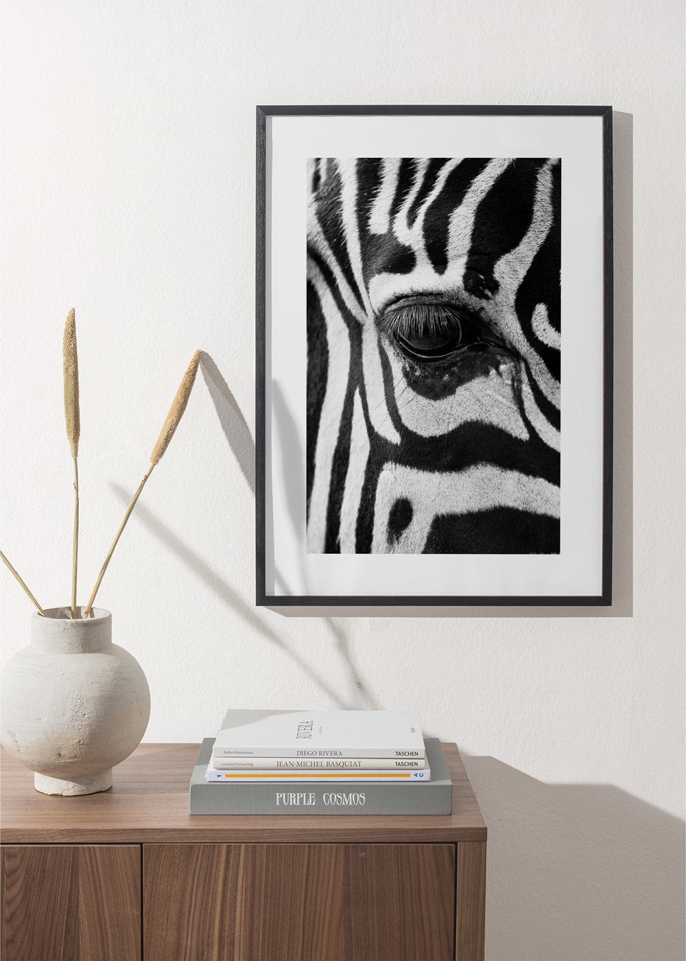 Lámina Cebra 70 x 100 cm Marco color roble - Hannun