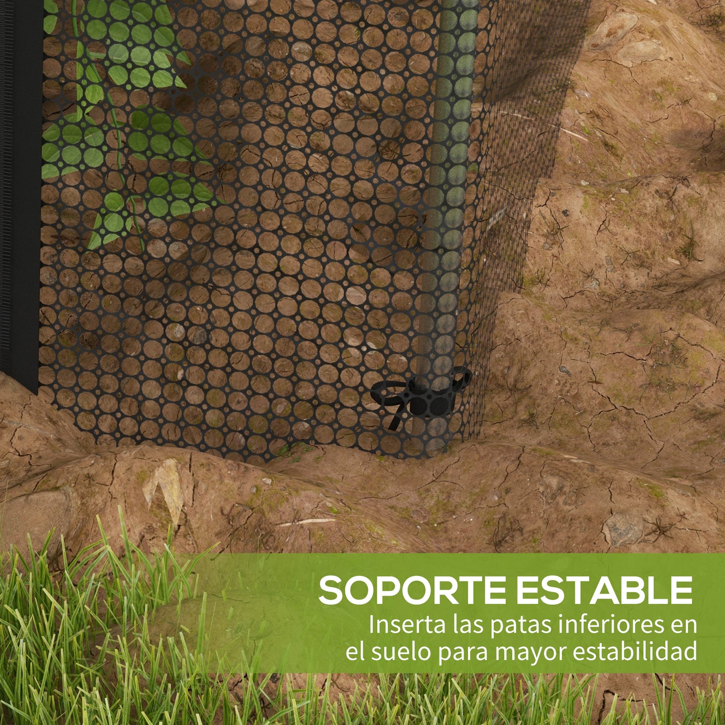 Outsunny Jaula de Cultivo Jaula de Protección con 1 Puerta con Cremallera Soportes y Anti-UV para Proteger las Plantas en Patio Jardín Terraza 120x240x188 cm Negro