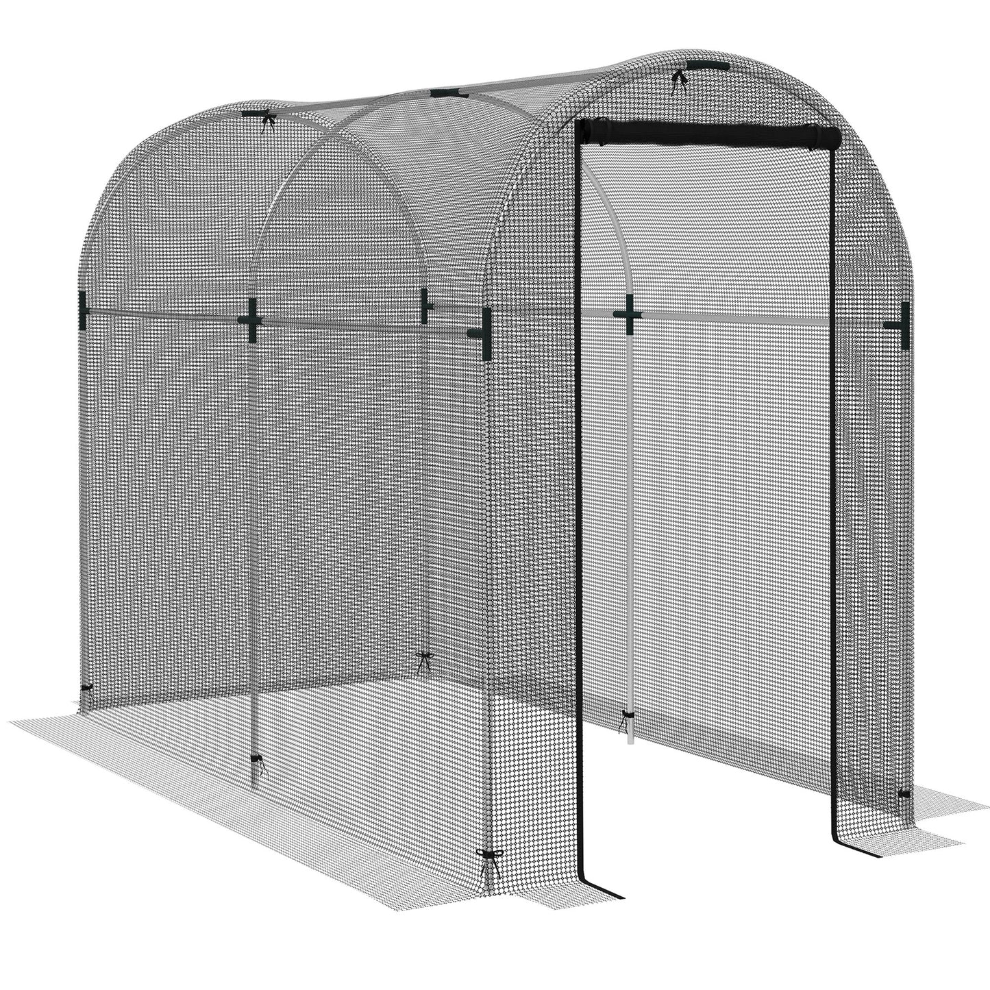 Outsunny Jaula de Cultivo Jaula de Protección con 1 Puerta con Cremallera Soportes y Anti-UV para Proteger las Plantas en Patio Jardín Terraza 120x240x188 cm Negro