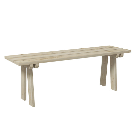 Outsunny Banco de Madera Banco de Jardín de 2 Plazas Carga 220 kg Banco de Exterior para Patio Terraza Piscina 130x38x45 cm Natural