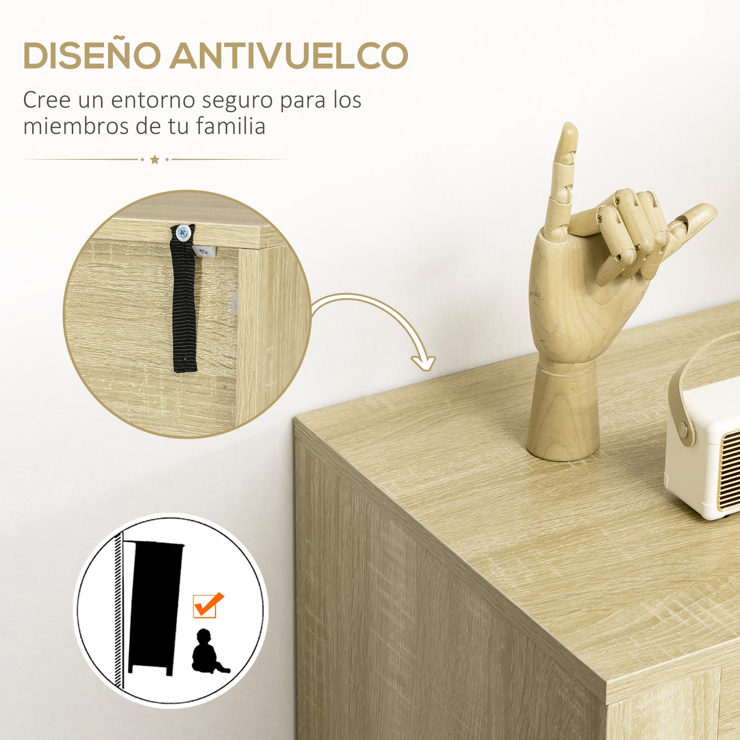 HOMCOM Estantería Librería Armario de Libros Vitrina con 3 Puertas de Vidrio Almacenamiento Abierto y Patas de Acero para Salón Oficina Estudio 60x40x120 cm Natural