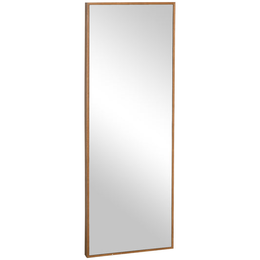 HOMCOM Espejo de Pared Cuerpo Entero 45x125 cm Espejo de Pie Espejo de Suelo Grande de Madera Estilo Moderno Decorativo para Salón Dormitorio Entrada Natural