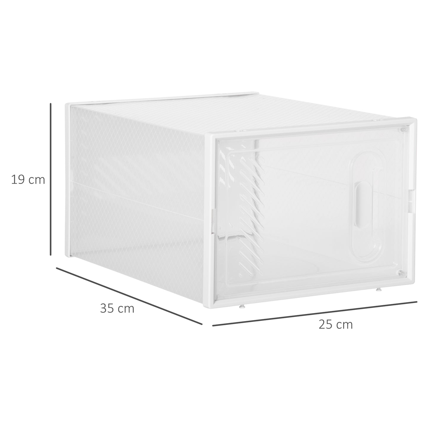 HOMCOM Armario Modular de Plástico Cajas de Zapatos Talla de 43 con 18 Cubos Puertas Magnéticas Muble Organizador para Entrada Pasillo Dormitorio 25x35x19 cm Transparente