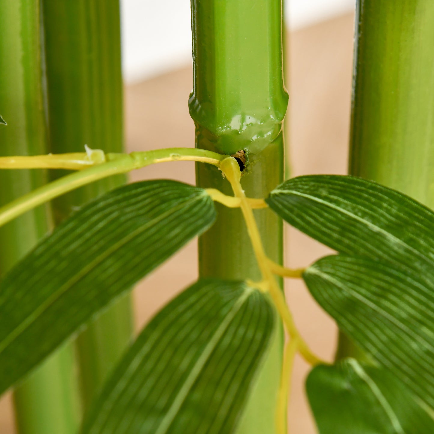 HOMCOM Bambú Artificial 140 cm con Maceta y Cañas Realistas Árbol Sintético Interior para Decoración de Hogar Oficina Interior Verde