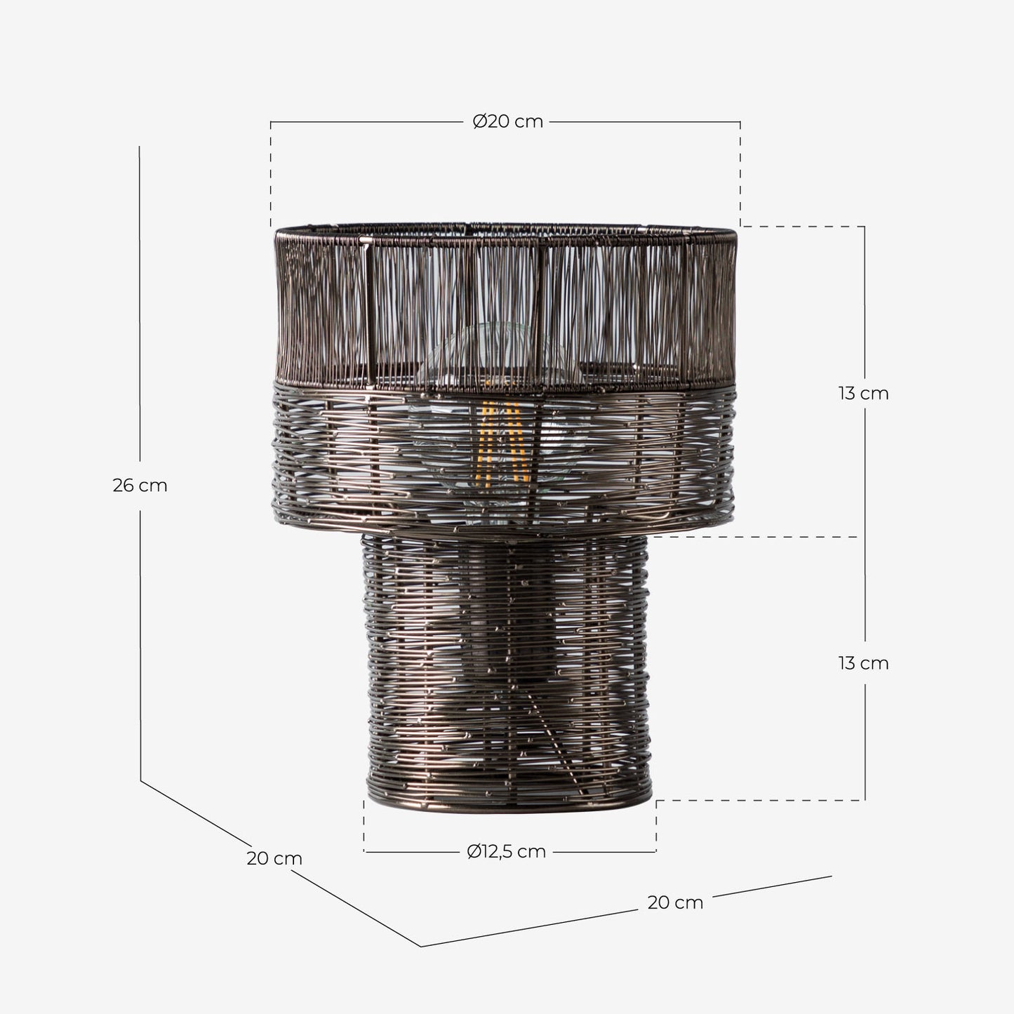 Lámpara de Mesa de Hierro Ø20 Tesira Bronze - The Masie