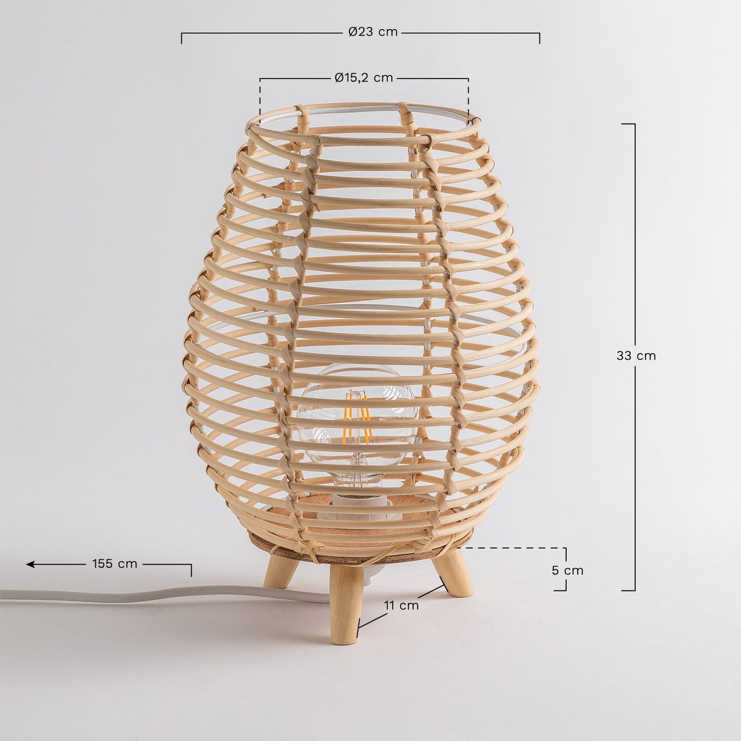 Lámpara de Mesa para Exterior en Bambú Andry Natural -  SKLUM