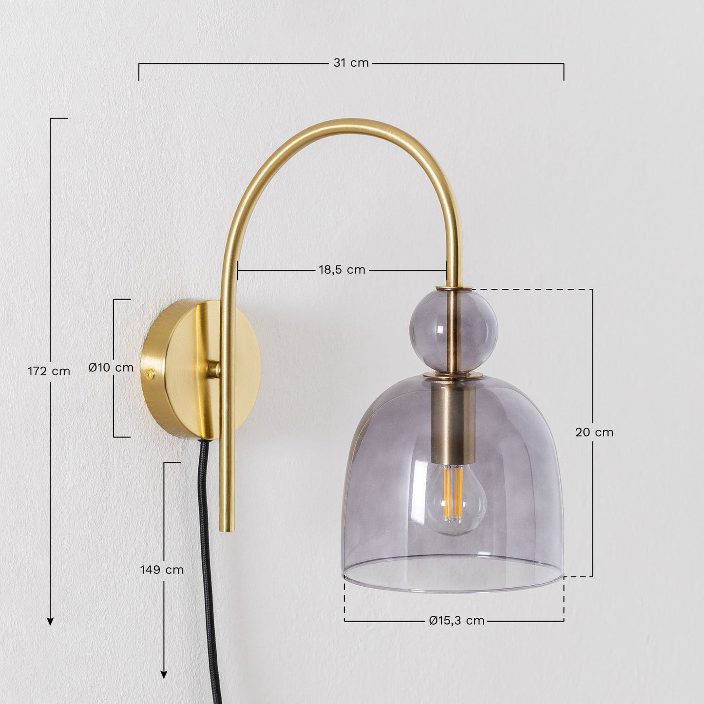 Lámpara de Pared en Cristal Bezany Transparente -  SKLUM