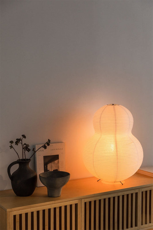 Lámpara de Pie en Papel de Arroz (↑63 cm) Marlier Blanco -  SKLUM