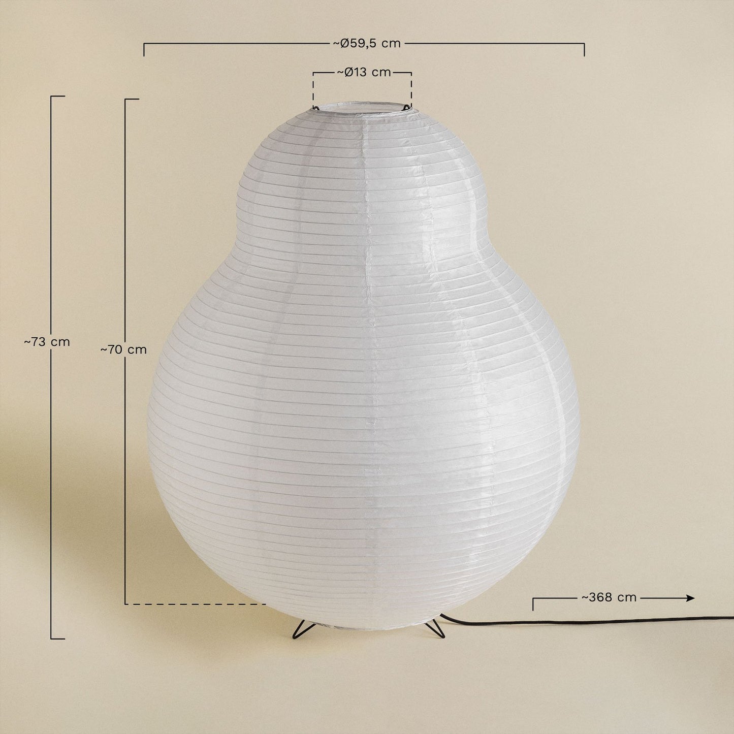 Lámpara de Pie en Papel de Arroz (↑73 cm) Marlier Blanco -  SKLUM