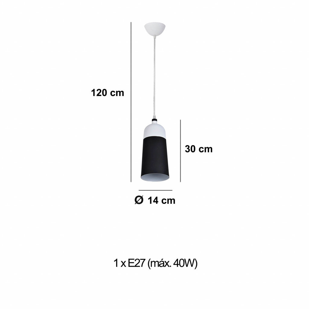 Lámpara De Techo Aimar Negro/blanco 14 Cm