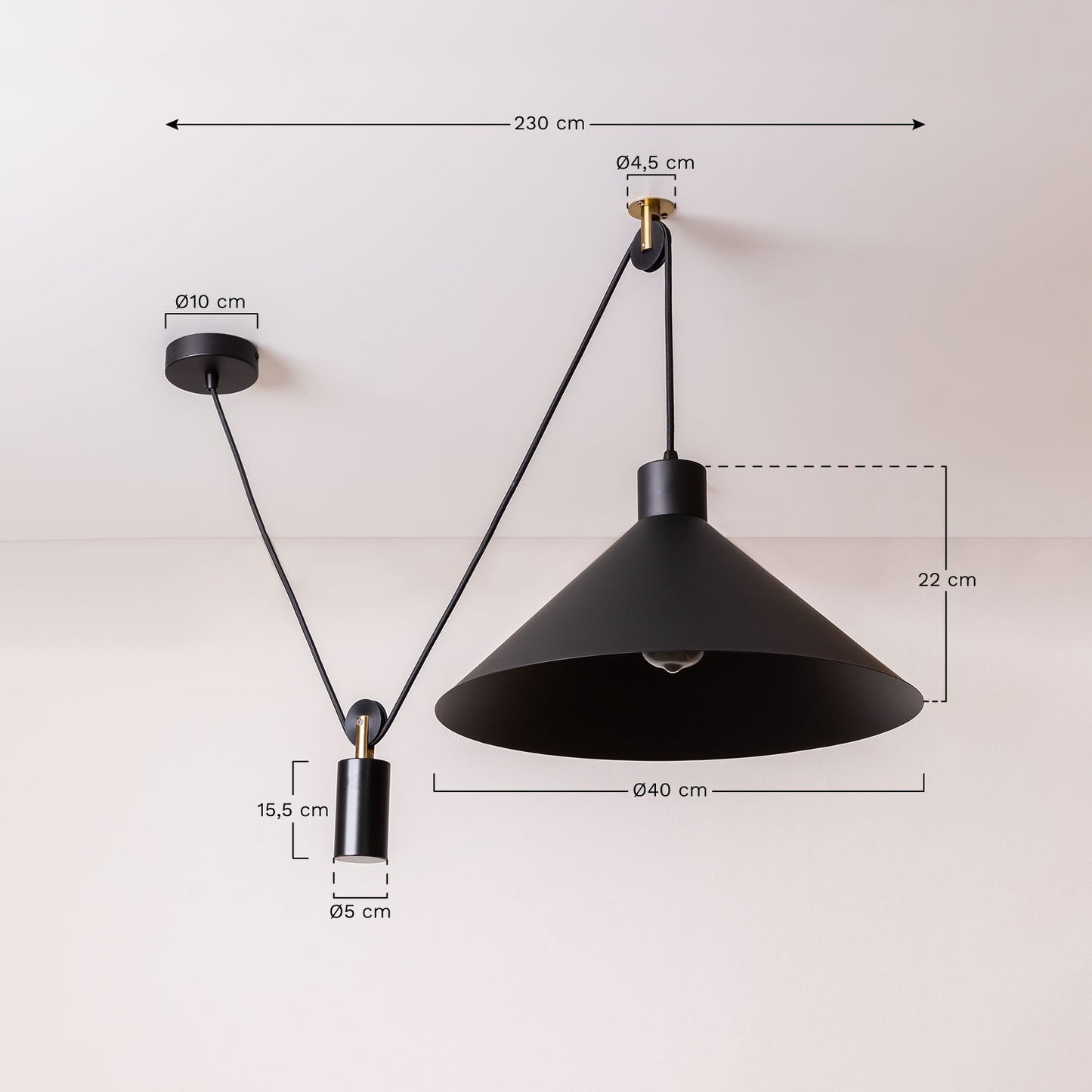 Lámpara de Techo Filat Negro -  SKLUM