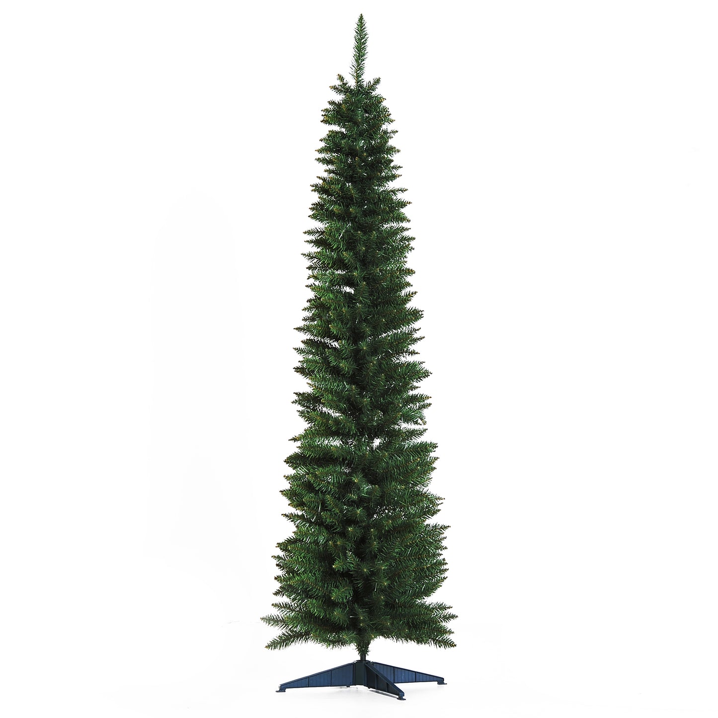 HOMCOM Árbol de Navidad Artificial 180 cm Ignífugo con 390 Puntas de Rama PVC y Soporte de Metal Decoración Navideña para Interiores Fácil de Montar Verde