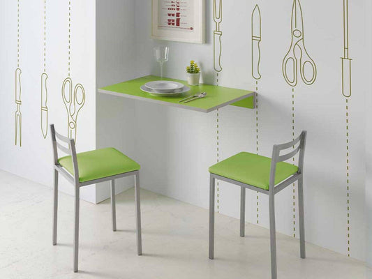 Mesa abatible Abril de cocina en verde  - Akasa Muebles