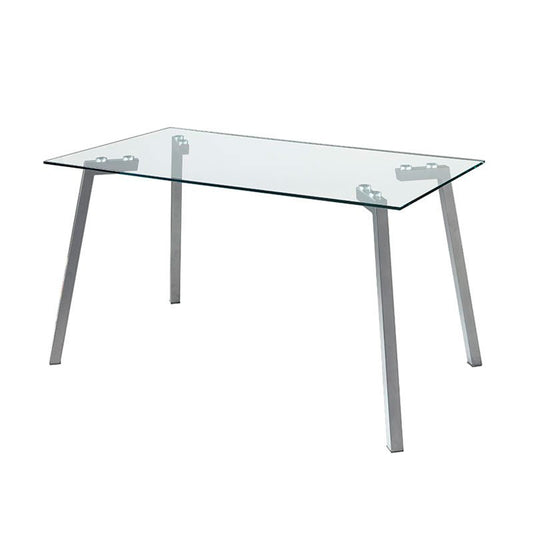 MOMMA HOME Mesa de Comedor - Modelo Alma - Material Cristal Templado/Metal - Medidas 140 x 80 x 74 cm