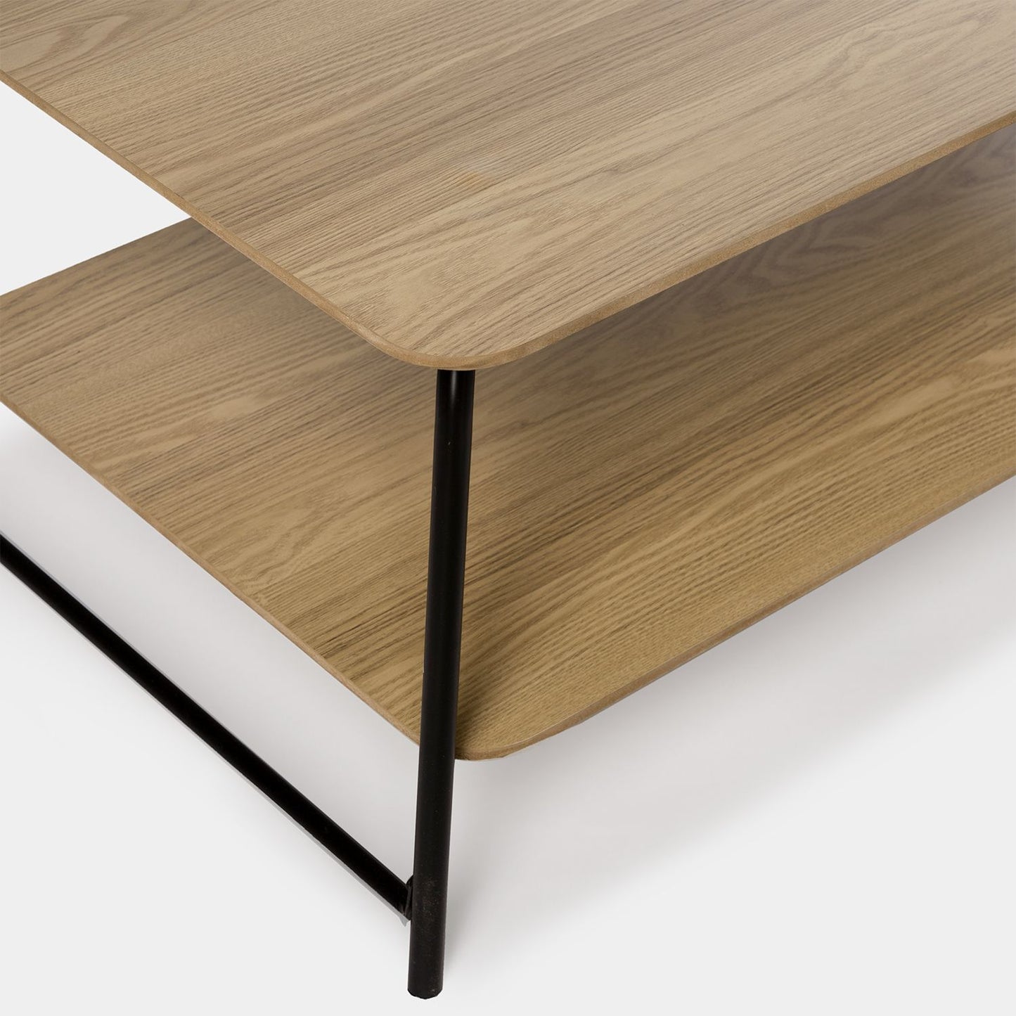 Mesa auxiliar en madera color natural con pata negra Marcel -  Klast