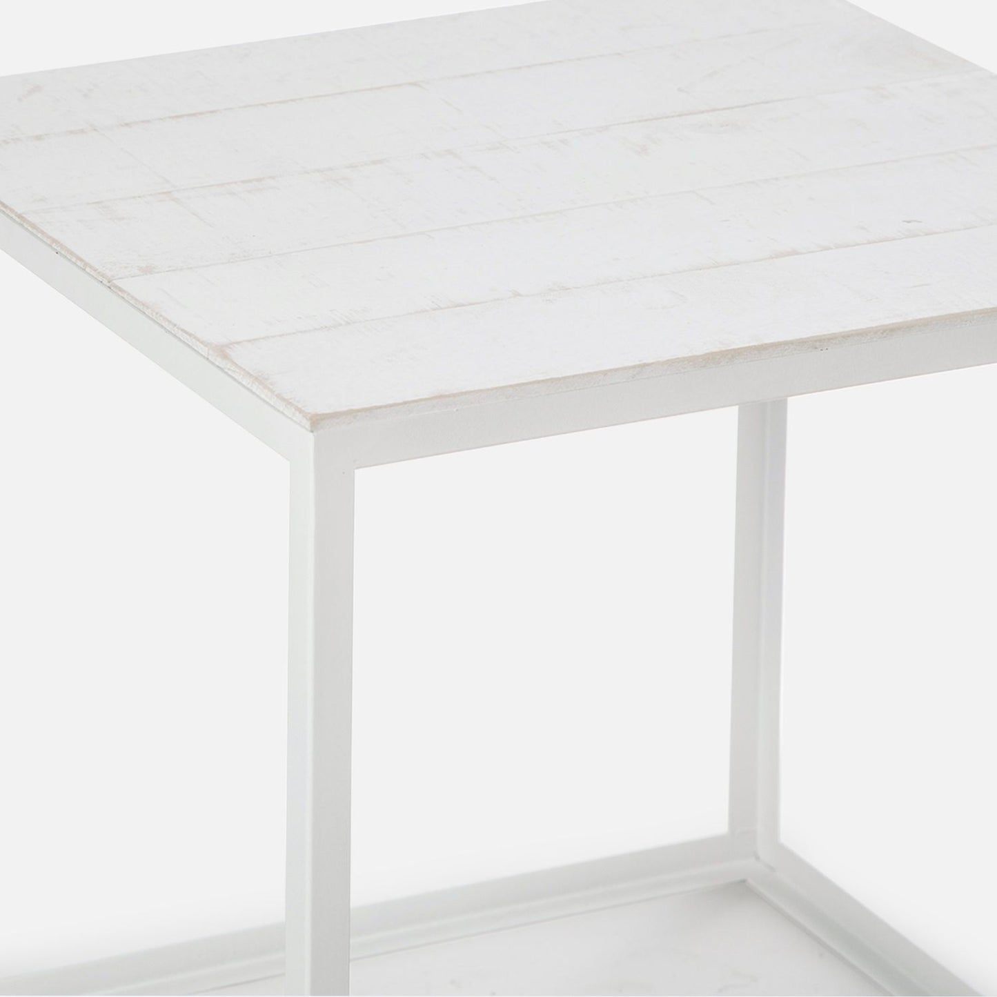 Mesa auxiliar en madera reciclada con pata blanca Brena -  Klast