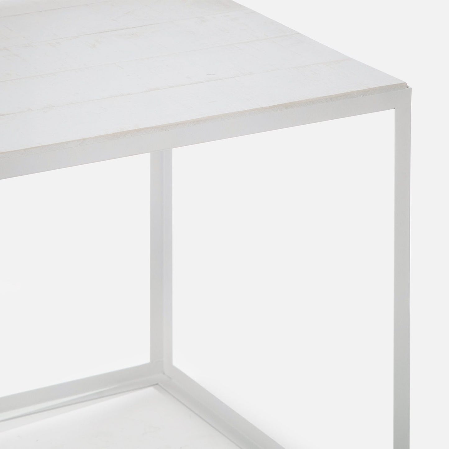 Mesa auxiliar en madera reciclada con pata blanca Brena -  Klast