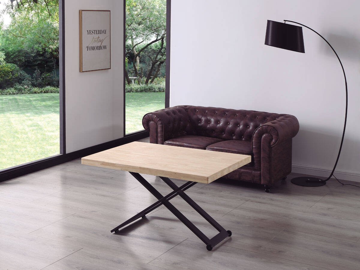 Mesa centro elevable comedor Freya roble-negro - Akasa Muebles – Bechester